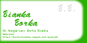 bianka borka business card